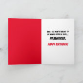 Funny Monkey Wrench, Hammermusik am Geburtstag Karte (Innenseite)