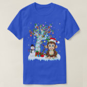 Funny Monkey Xmas Tree Lighting Weihnachtsmannmütz T-Shirt (Design vorne)