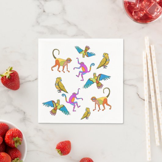 Funny Monkeys Napkin Serviette (Beispiel)