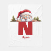 Funny Monogram Family Christmas Fleecedecke (Vorderseite)