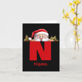 Funny Monogram Family Christmas Red Santa Karte (Gelbe Blume)