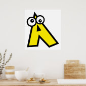 Funny Monogram Letter A Poster (Küche)