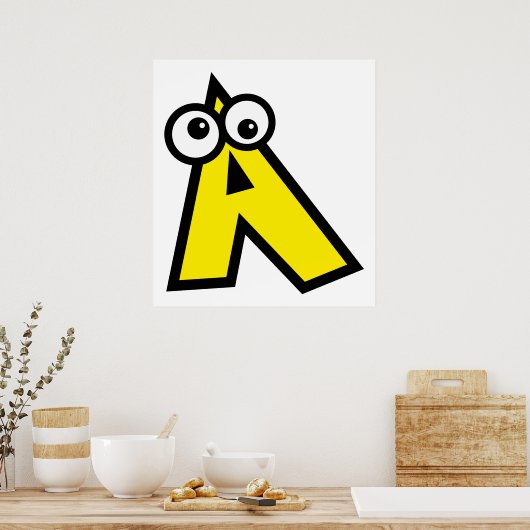 Funny Monogram Letter A Poster (Küche)