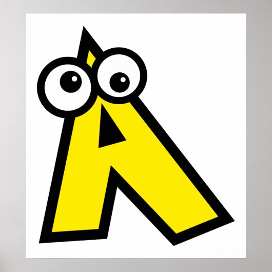 Funny Monogram Letter A Poster (Vorne)