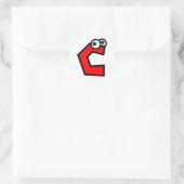 Funny Monogram Letter C Runder Aufkleber (Tasche)