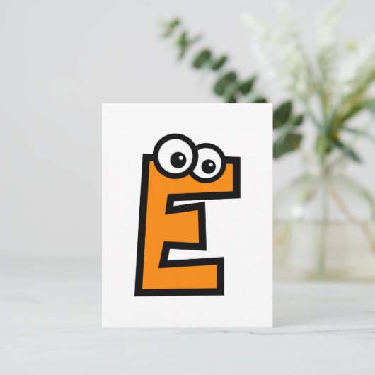 Funny Monogram Letter E Postkarte (Stehend Vorderseite)