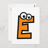 Funny Monogram Letter E Postkarte (Vorne/Hinten)