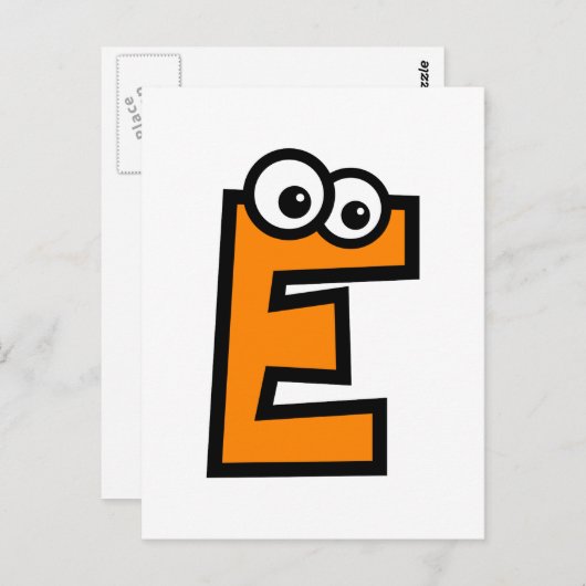 Funny Monogram Letter E Postkarte (Vorne/Hinten)