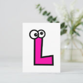 Funny Monogram Letter L Postkarte (Stehend Vorderseite)