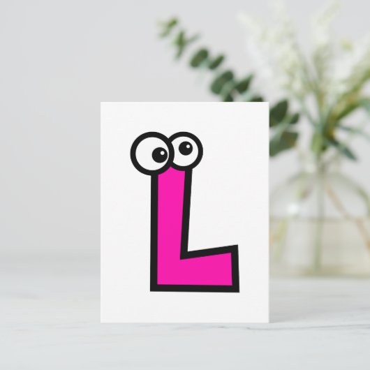 Funny Monogram Letter L Postkarte (Stehend Vorderseite)