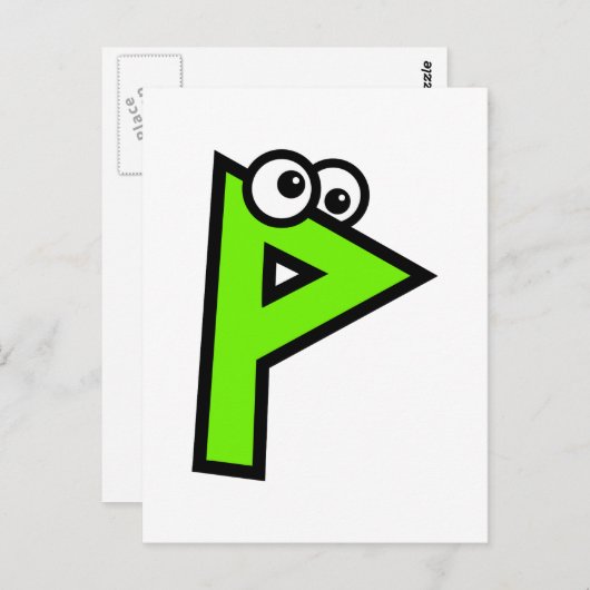 Funny Monogram Letter P Postkarte (Vorne/Hinten)