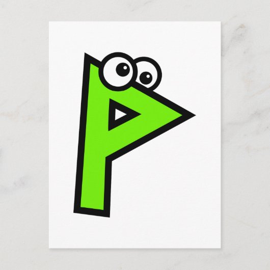 Funny Monogram Letter P Postkarte (Vorderseite)