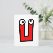Funny Monogram Letter Postkarte (Stehend Vorderseite)