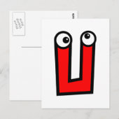 Funny Monogram Letter Postkarte (Vorne/Hinten)