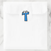 Funny Monogram Letter T Runder Aufkleber (Tasche)