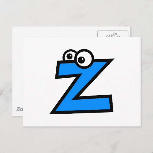 Funny Monogram Letter Z Postkarte (Vorne/Hinten)