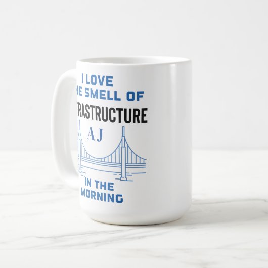 Funny Monogram Zivil Engineering Bridge Engineer Kaffeetasse (Vorderseite Links)