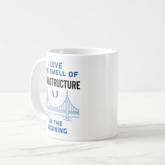 Funny Monogram Zivil Engineering Bridge Engineer Kaffeetasse (Vorderseite Links)