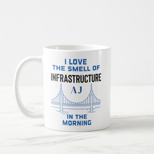 Funny Monogram Zivil Engineering Bridge Engineer Kaffeetasse (Links)