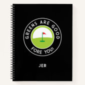 Funny Monogrammed Golf Log Game Day Progress Notizblock (Vorderseite)