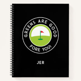 Funny Monogrammed Golf Log Game Day Progress  Notizblock