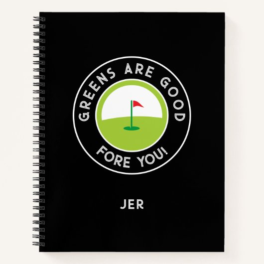 Funny Monogrammed Golf Log Game Day Progress Notizblock (Vorderseite)