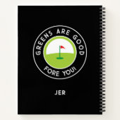 Funny Monogrammed Golf Log Game Day Progress Notizblock (Rückseite)