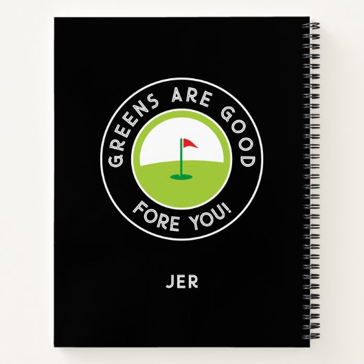 Funny Monogrammed Golf Log Game Day Progress Notizblock (Rückseite)