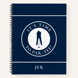 Funny Monogrammed Golf Log – Par Tee Blue Golfer Notizblock