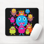 Funny Monster Bash Niedliche Kreaturen Party Mousepad (Mit Mouse)