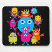 Funny Monster Bash Niedliche Kreaturen Party Mousepad (Vorne)