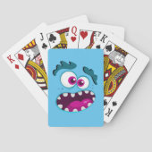 Funny Monster Blue Pink Cool Crazy Face Design Spielkarten (Rückseite)