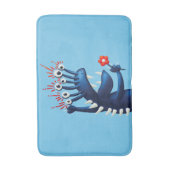 Funny Monster Blumen Blue Kids Badematte (Vorderseite Vertikal)