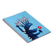 Funny Monster Blumen Blue Kids Notizblock (Rechte Seite)