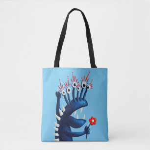 Funny Monster Blumen Blue Kids Tasche