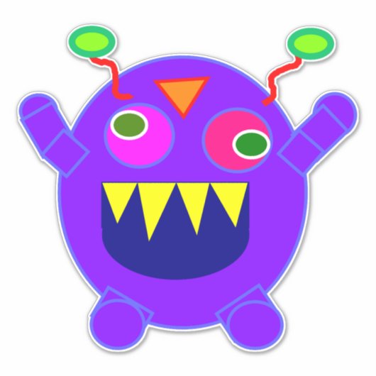 FUNNY MONSTER DIE-CUT STYLE DECAL STICKER FÜR AUTO (Vorderseite)