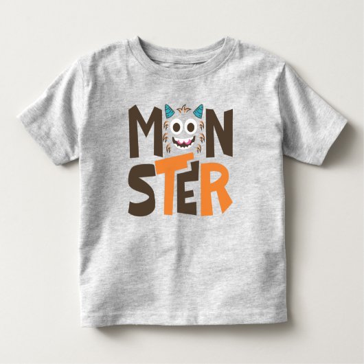 Funny Monster Face Typografy T-Shirt (Vorderseite)