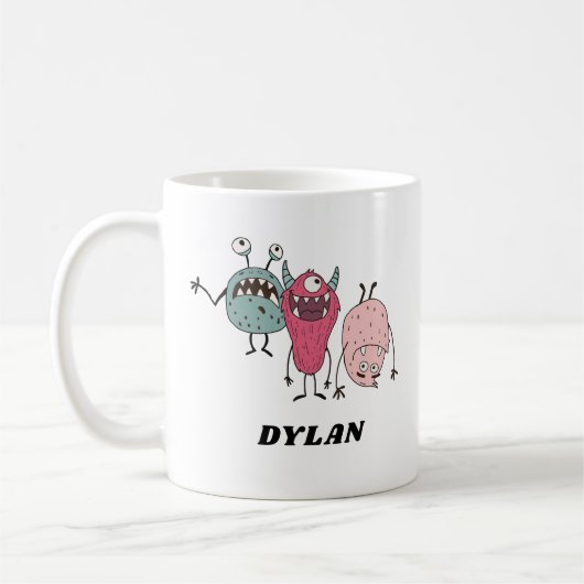 Funny Monster Friends Niedliche Farbenspiel Person Kaffeetasse (Links)