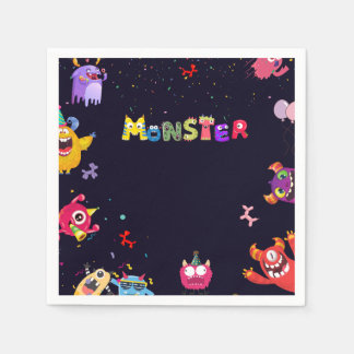 Funny Monster Geburtstagsparty Napkins Serviette