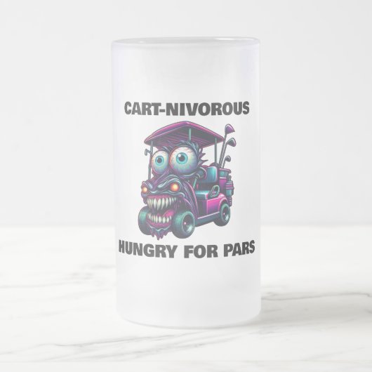 Funny Monster Golf Cart Geschenk Sport Fans Mattglas Bierglas (Mittel)