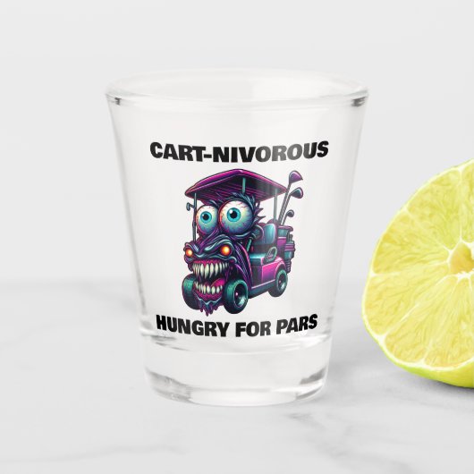 Funny Monster Golf Cart Geschenk Sport Fans Schnapsglas (Vorderseite)