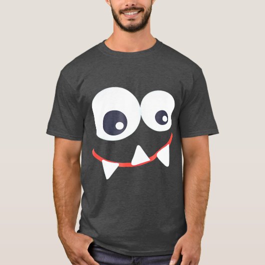 Funny Monster Halloween Monster Face T-Shirt (Vorderseite)