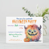 Funny Monster Halloween-Party Einladung (Stehend Vorderseite)