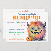 Funny Monster Halloween-Party Einladung (Vorne/Hinten)