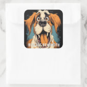 Funny Monster Hund: Biscuit Behemoth Quadratischer Aufkleber (Tasche)