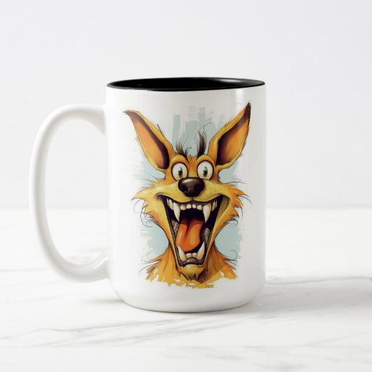 Funny Monster Hund: Bone Gnasher Zweifarbige Tasse (Links)