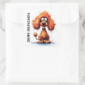 Funny Monster Hund: Chewy Chupacabra Quadratischer Aufkleber (Tasche)