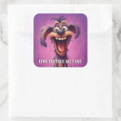 Funny Monster Hund: Tiny Terrier Mutant Quadratischer Aufkleber (Tasche)