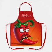 Funny Monster Red Hot Chili Pepper Schürze (Vorderseite)