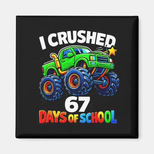 Funny Monster Truck Six Seven Meme Boys Kids Schoo Magnet (Vorne)